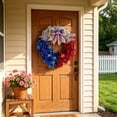 thumbnail image 5 of 4Th Of July Garlands For Decoration Americans Independence Day Commemorative Wreath For Front Door Decoration Patriotic Themed Wreath Farmhouses Style Decoration Red White Blue Spring Door Wreath, 5 of 8