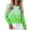 Green, variant on Women's Gradient Color Raglan Sleeve Round Neck Sweatshirt, Long Sleeve Soft Rayon Blend Pullover Top with Loose Fit for Fall Season, Casual Streetwear and Legging Pairing Outfits Green L