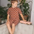thumbnail image 4 of Fotbe 70s Retro Style Pijama Estampada de 2 Piezas para Niños – Ropa de Dormir de Manga Corta Cómoda para Niños y Niñas, Camiseta y Shorts de Algodón-Small, 4 of 6