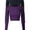 2PACK - Black/Purple, variant on Women's Solid Long Sleeve Round Neck Crop T Shirt Top