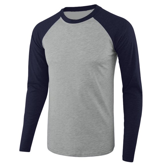 Afdoent Mens Long Sleeve T-Shirt Casual Color Block Crew Neck T Shirt Comfortable Athletic Fit Activewear Top For Daily Workout And Street Style Fashion Vacation Tops
