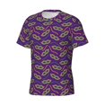 thumbnail image 3 of Rocae Carnival Masks and Beads for Men's Moisture-Wicking Crew Tee - T-Shirt for Sports, Outdoor Activities, and Casual WearSmall, 3 of 9
