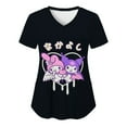 thumbnail image 3 of Sanrio Kuromi Hello Kitty Pocket Top 3D Print Y2k Cartoon V Neck Women T-shirts T-shirt New Woman Clothing Nurse Uniform Summer, 3 of 20