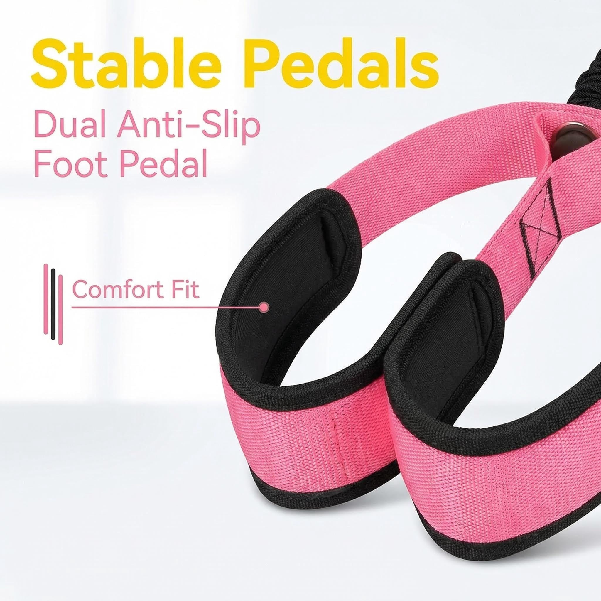 Pedal Resistance Band with Handles, Heavy-Duty Tension Foot Puller for Full-Body Training, Core, Legs & Glutes, Portable Home Workout Band