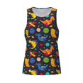 thumbnail image 4 of Gaeub Dinosaurs in Space Men's Athletic Tank Top, Workout Sleeveless Shirts, Running Tank Tops for Gym, Running, Training -, 4 of 9