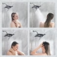 thumbnail image 6 of BRIGHT SHOWERS Dual Shower Head Combo Handheld Showerhead Rainfall Shower Head with 60” Hose, Chrome, 6 of 7