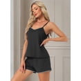 thumbnail image 3 of DARING DIVA Women's Jersey Knit V Neck Soft Casual Sleeveless Pajama Sets S Black, 3 of 7