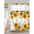 thumbnail image 6 of No Hook Shower Curtain with Snap in Liner, Pastoral Sunflower Butterfly Daisy Waterproof Bath Curtain Double Layers with See Through Top Window, Green Leaves Country Hotel Shower Curtains 60x72in, 6 of 9