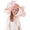 Pink, variant on Women's Organza Saturday Horse Racing Derby Day Wide Brim Church Hat
