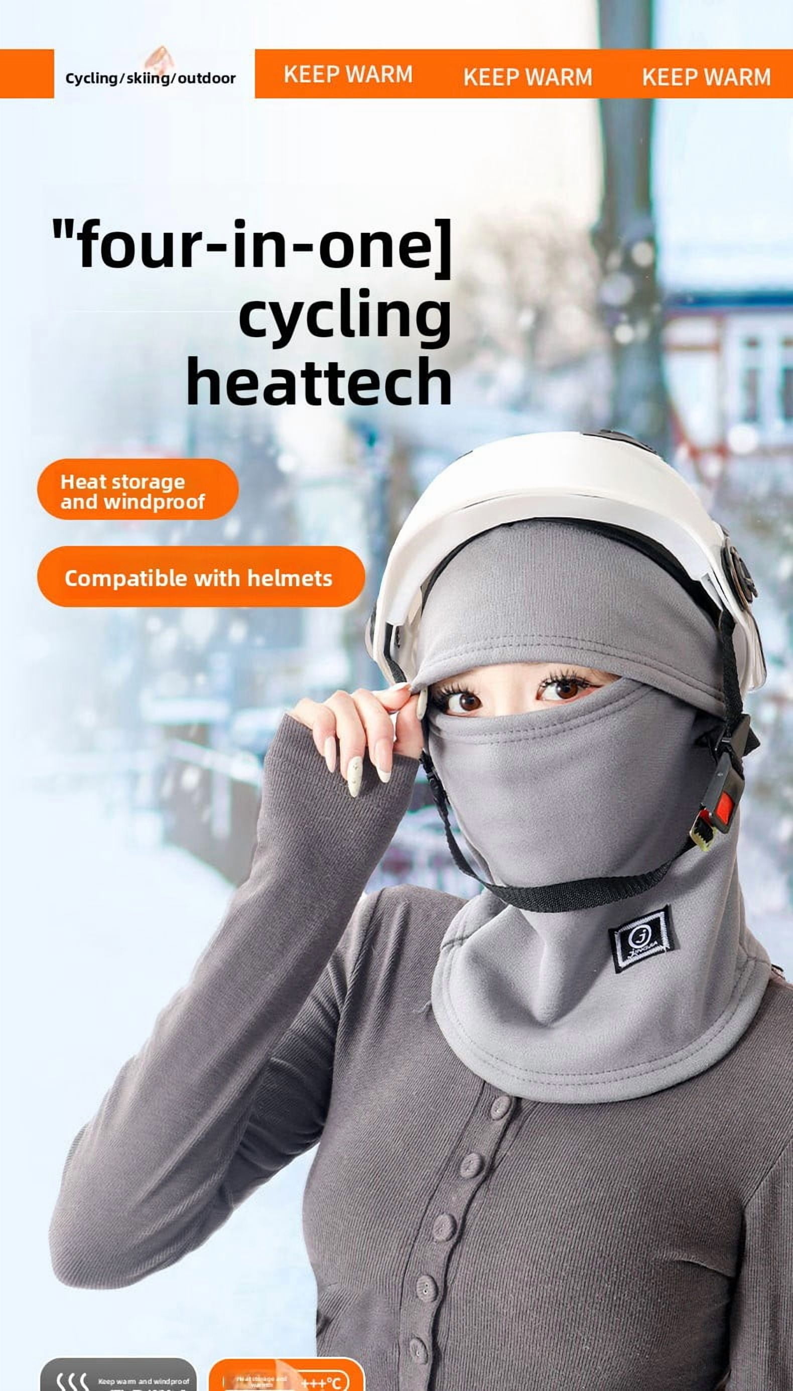Hood Balaclava Face Mask – Cold Weather Ski Mask, Breathable, Moisture-Wicking, and Helmet-Compatible - One Size with gloves