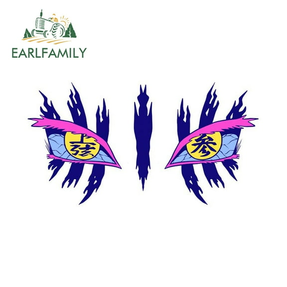 EARLFAMILY 5.1 Inch Akaza Eye Anime Car Stickers Fashion Decal Graphics Bumper Windows Refrigerator Decoration