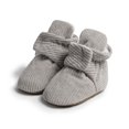 thumbnail image 2 of ZACPNCV Newborn Baby Cotton Booties Non-Slip Sole for Toddler Boys Girls Infant Winter Warm Fleece Cozy Socks Shoes Gray, 2 of 8