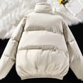 thumbnail image 5 of Womens Puffer Jacket Full Zip Winter Quilted Bubble Padded Coat High Neck Windproof Long Sleeve Outerwear, 5 of 5