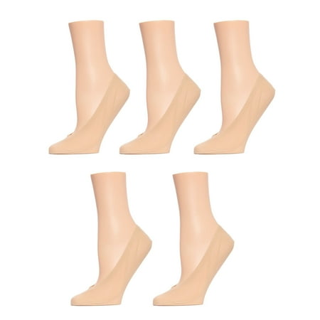 MeMoi Nylon Fine Edge Liners (5 Pak) | Women's Foot Liners One Size / Nude