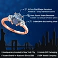 thumbnail image 2 of Gem Stone King 18K Rose Gold Plated Silver Cassiopeia Mystic Topaz and White Topaz Engagement Ring for Women | 2.66 Cttw | Oval 9X7MM | Gemstone November Birthstone | Size 5, 2 of 6
