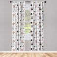thumbnail image 5 of Ambesonne Cartoon Window Curtains, Exploring Outer Space, Each 28" W x 84" L, Pale Blue Black, 5 of 5
