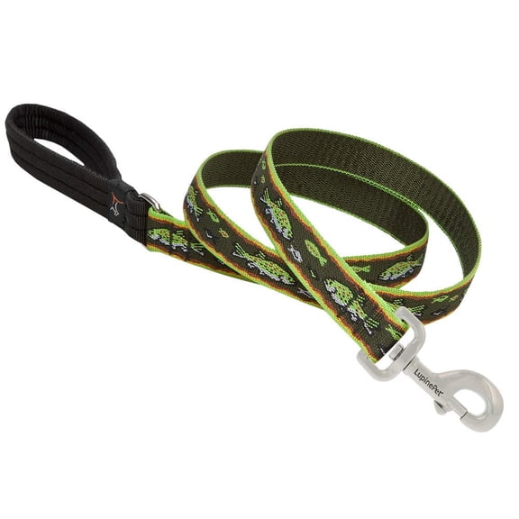 LupinePet Originals 1" Brook Trout 6-Foot Padded Handle Leash for Medium and Larger Dogs