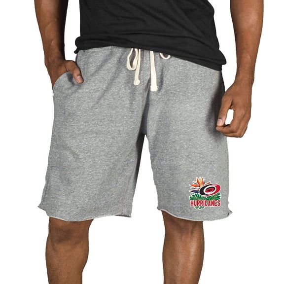 Men's Concepts Sport Gray Carolina Hurricanes Mainstream Tri-Blend Shorts