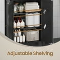 thumbnail image 4 of LEDREM Bathroom Cabinets Freestanding, Bathroom Storage Floor Cabinet with Doors and Adjustable Shelves, Ink Black, 4 of 6
