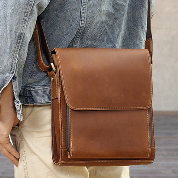 Top Layer Cowhide Leather Single-shoulder Bag Genuine Leather High-grade Crossbody,Brown 209