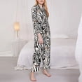 thumbnail image 3 of Hirioo Leopard And Zebra for Women's Pajama Sets 2 Piece Pjs Women's Long-Sleeved Pajama Set Button Down Sleepwear,S-XXL-Medium, 3 of 7