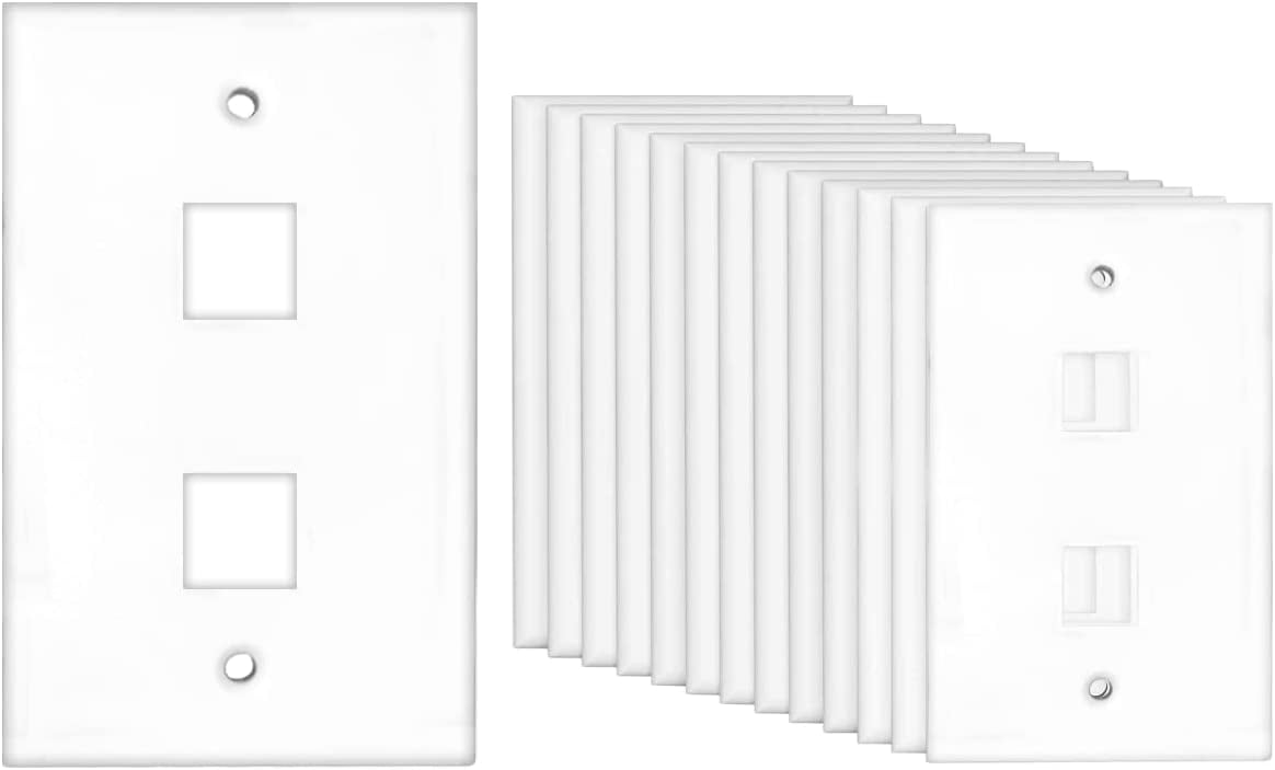 Face Plate 2 Port Low Profile Keystone Jack Wall Plate Standard Size with screws 10