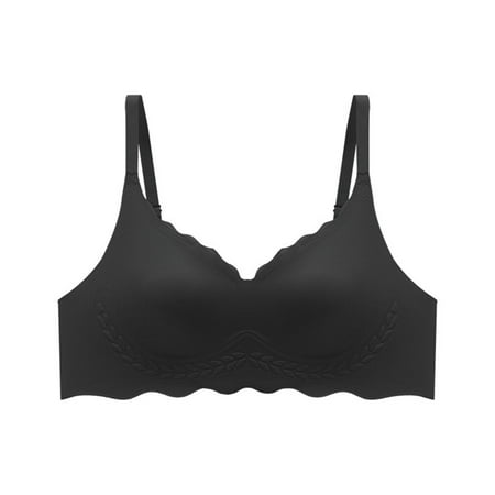 BYHONG Women s Seamless Wireless Bra with Bunny Ear Design for Small Bust Push Up and Comfortable Undergarment Black M