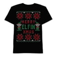 thumbnail image 3 of NEW Black Red Mens Size Small S Merry Xmas Graphic Print Tee Shirt, 3 of 3