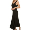 thumbnail image 4 of Sakkas Maya Floral Embroidered Sleeveless Button Up Rayon Dress - Black - L/XL, 4 of 5