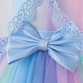 thumbnail image 6 of TAIAOJING Toddler Girls Gradient Rainbow Tutu Princess Dress With Bow Detail Long Sleeve Party Gown For Birthday & Dance Recital Cozy 5-6Y, 6 of 7