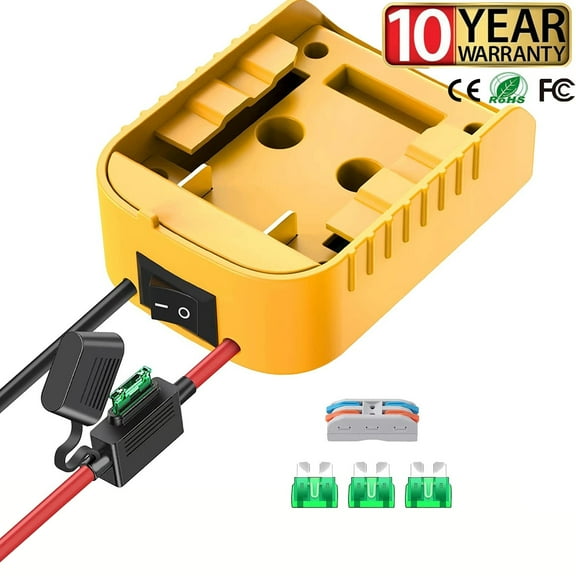 for Power Wheel Adapter for Dewalt 20V Battery Holder with Switch Fuse & Wire