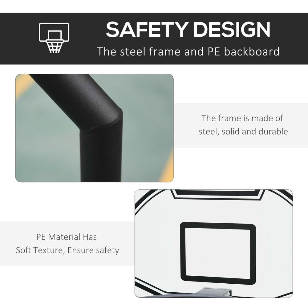 Resenkos Height-Adjustable Basketball Hoop - Portable Stand with 30" Backboard, Indoor/Outdoor Goals Set for Kids/Youth/Adults, Black​