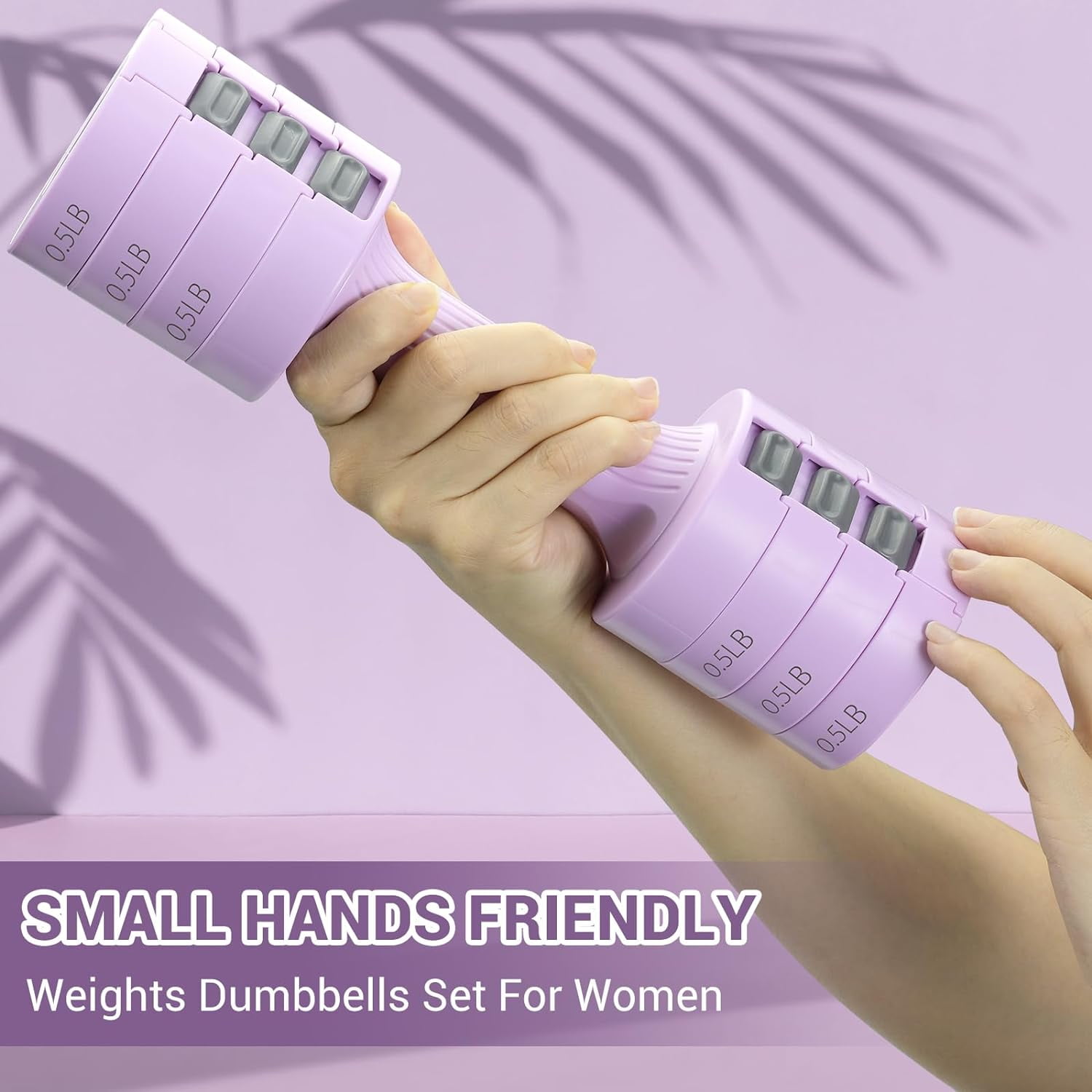 Adjustable Dumbbells Set of 2, 5 lb Hand Weights Fast Adjust 4 in 1  Weights for Home Gym Exercise Training