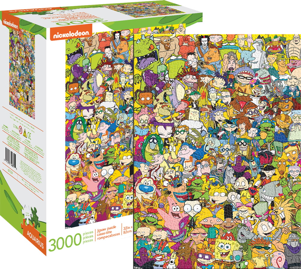 3000 piece Retro NICKELODEON '90's Character CAST Puzzle Licensed by Aquarius 