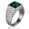 thumbnail image 2 of Popular Punk Retro Inlaid Jewel Pattern Titanium Steel Ring For Unisex Size 7 8 9 10 11 12 13 For Everyday Use, 2 of 8