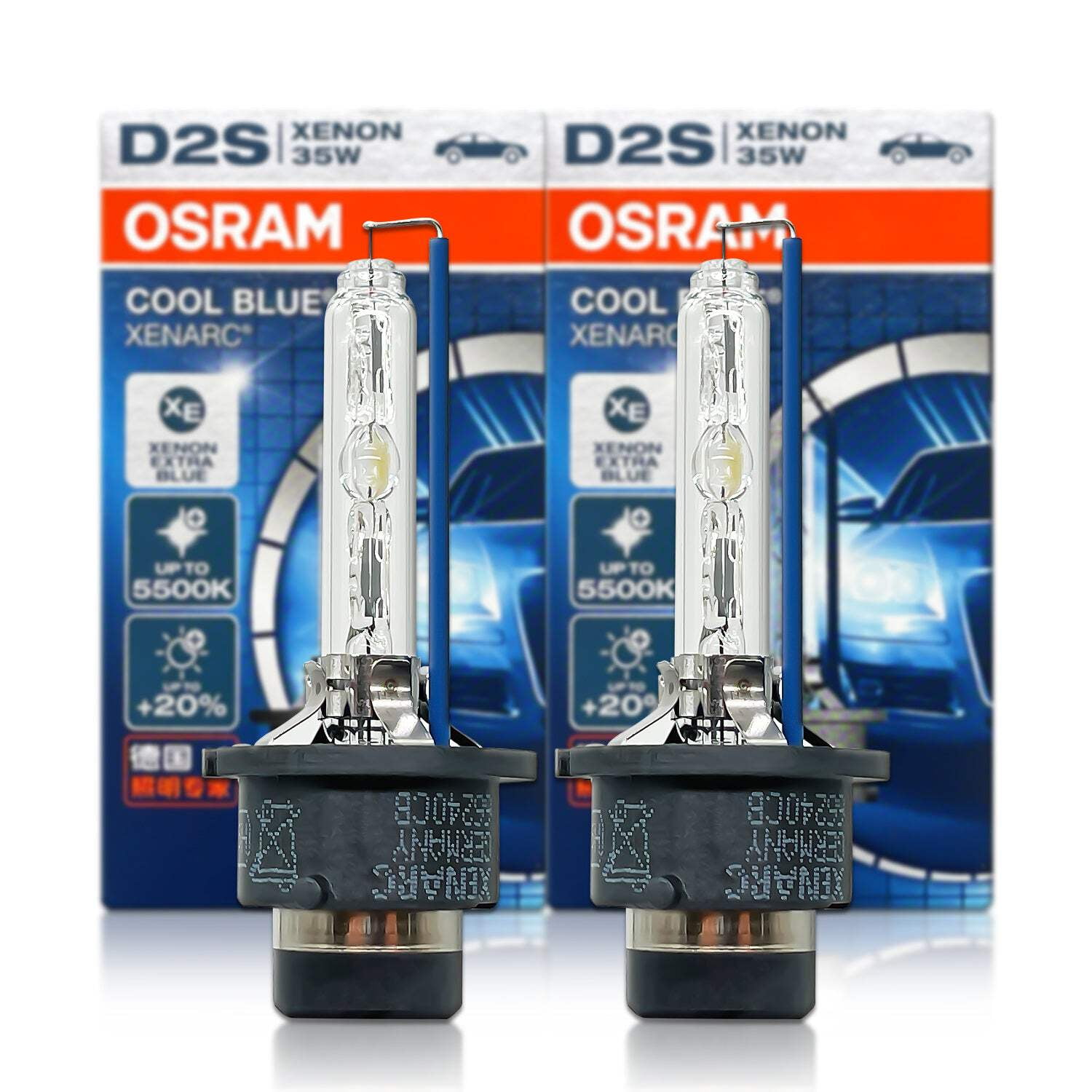 D2S: Osram 66240CB Cool Blue HID Xenon Bulbs | Pack of 2