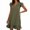 Green, variant on Ecqkame 2025 Womens Summer Dresses Solid Color V-Neck Ruffle Cap Vacation Dress Short Sleeve Pleated Hem Side Pockets Midi Dress Green S