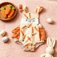 thumbnail image 4 of LRen Easter Baby Girl Outfit Bow Eggs Embroidery Smocked Bubble Romper Easter Cute Summer Clothes Easter Gifts,Red,3-6 Months, 4 of 6