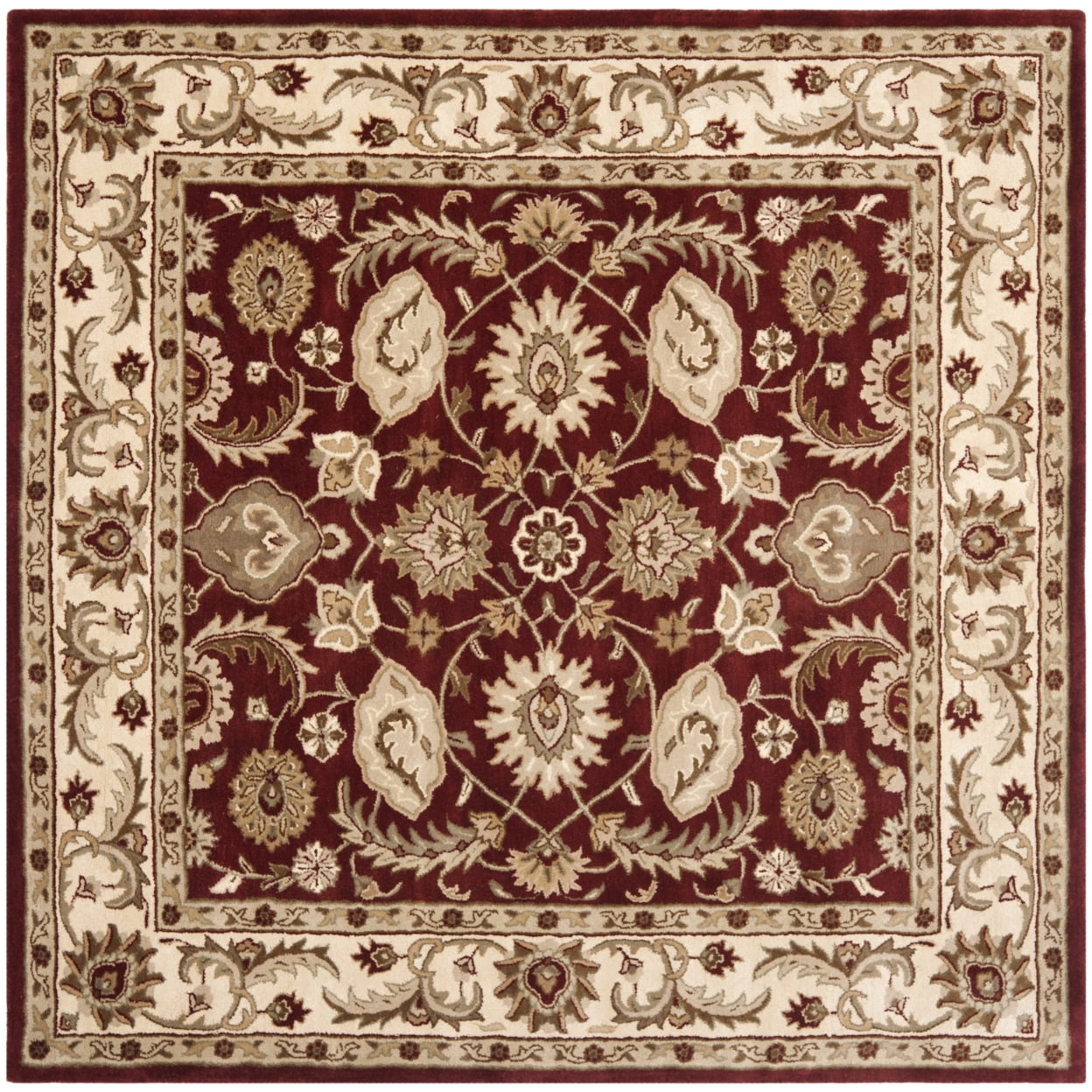 SAFAVIEH Royalty Taylor Traditional Wool Area Rug, Red/Ivory, 8' x 10'