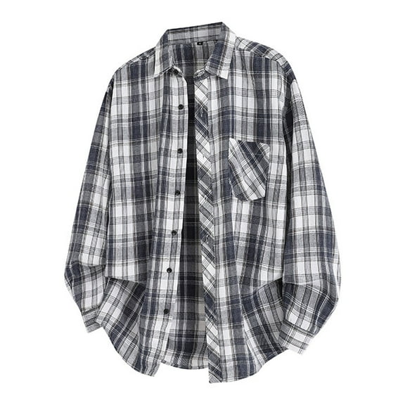 Men Shirts Casual Shirts Loose Fit Button Up Shirt Tee
