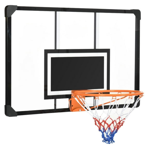 Wall Mounted Basketball Hoop - Mini 45"x29" Shatterproof Backboard - Indoor/Outdoor Rim - Durable Steel Frame - Kids & Adults