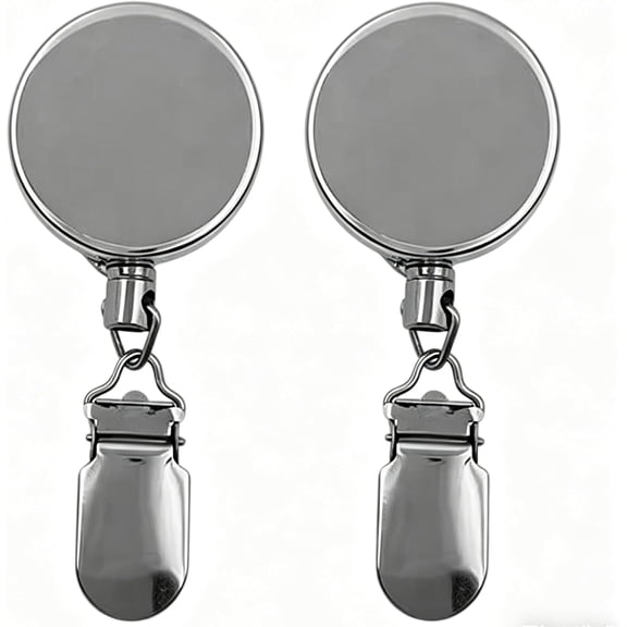 Kitchen Towel Clip Retractable Adhesive Wall Mount Metal Non-Slip 2-Pack