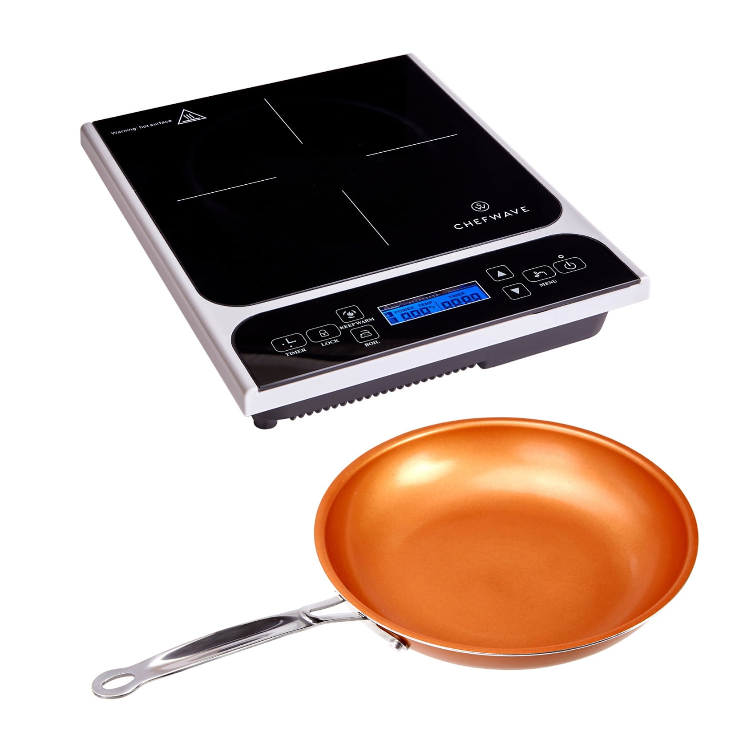 ChefWave LCD 1800W Portable Induction Cooktop w/ Safety Lock, Bonus