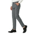 thumbnail image 4 of NOMADIC NOOK Men's Dress Plaid Trousers Slim Fit Flat Front Pants with Pockets 2 Pack, 4 of 6