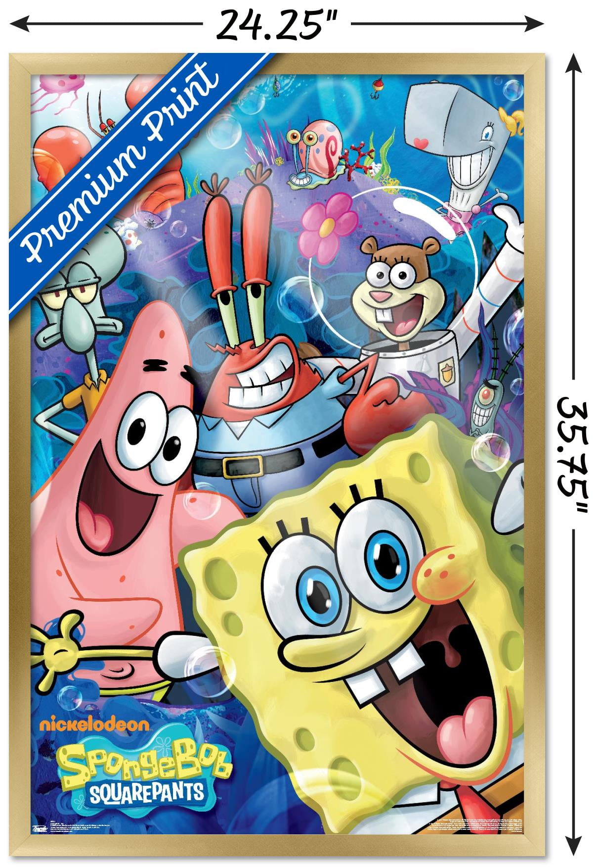 Nickelodeon Spongebob - Joy Wall Poster, 22.375" x 34", Framed