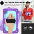 thumbnail image 4 of K-Lion for Samsung Galaxy Tab A8 Case (Model:SM-X200/X205/X207), Heavy Duty Rugged Shockproof Protective Case with Soft Screen Protector Film + Kickstand + Shoulder & Hand Strap ,Purple+Mint, 4 of 9