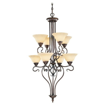 High Country Foyer Chandelier - Livex Coronado 6118-58 26.5 Inch Foyer Chandelier - Imperial Bronze