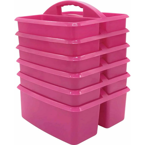 Teacher Created Resources Pink Plastic Storage Caddy, Pack of 6