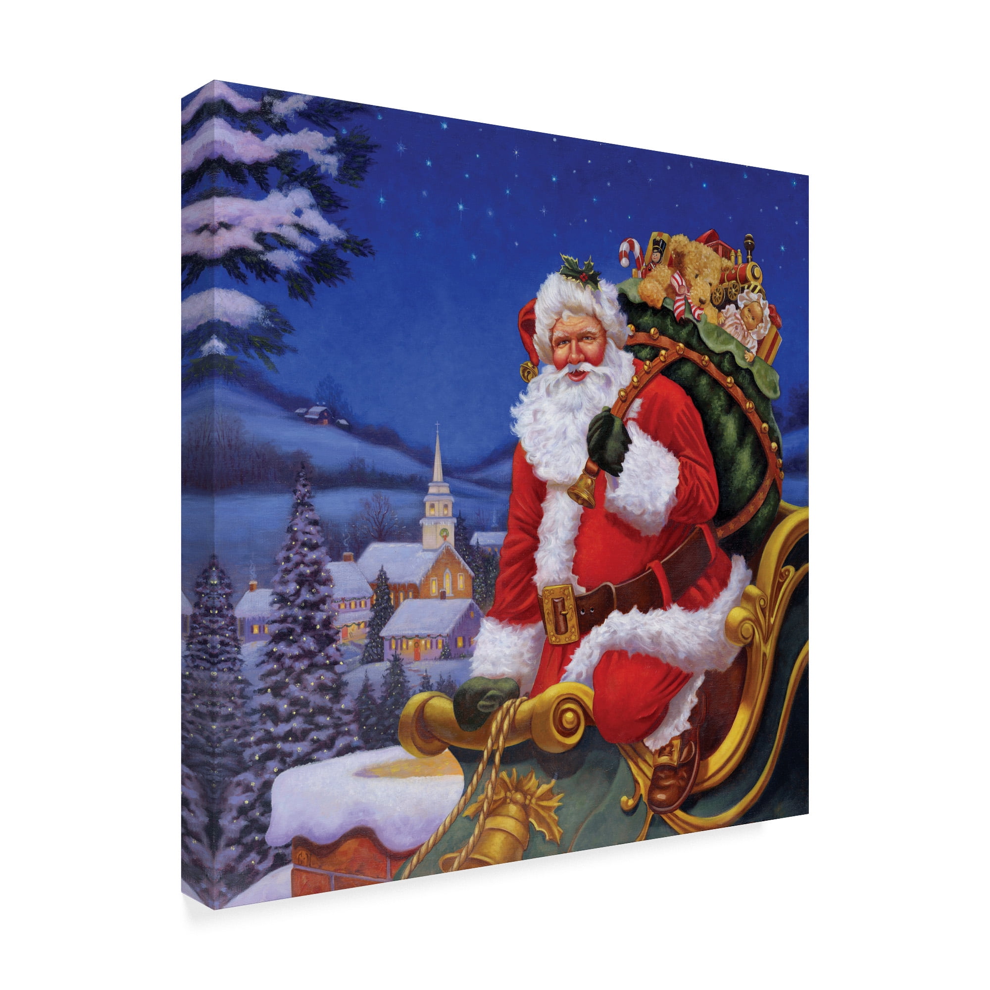 Trademark Fine Art 'Roof Top Santa' Canvas Art by Christopher Nick