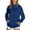 02-Blue, variant on BiZtdJrK Mock Neck Hoodie Women Basic Solid Long Sleeve Sweatshirts with Pockets Lightweight Casual Athletic Hooded Pullover Blue XL